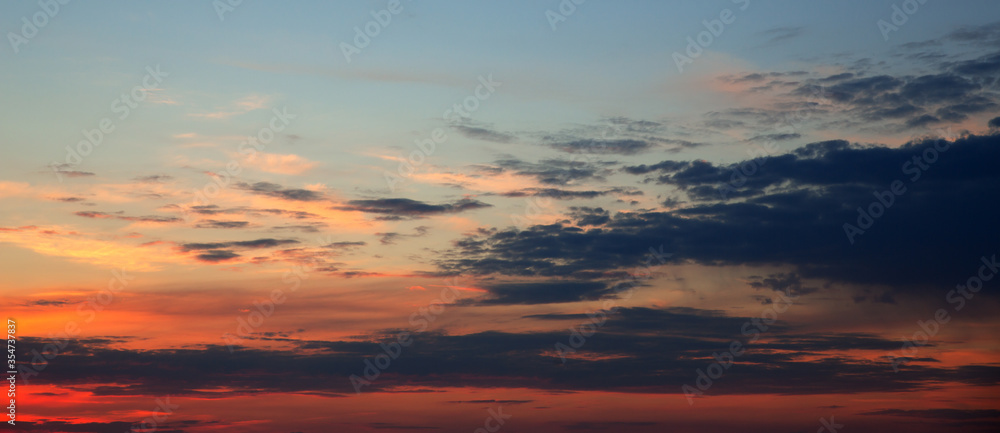 Beautiful sky with clouds during sunset