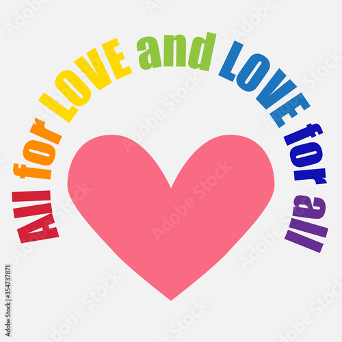 LGBT concept, motivating phrase in the colors of the rainbow. Decoding abbreviations LGBT.
