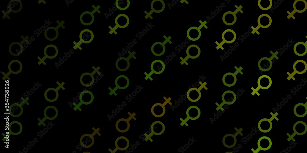 Dark Green vector template with businesswoman signs.