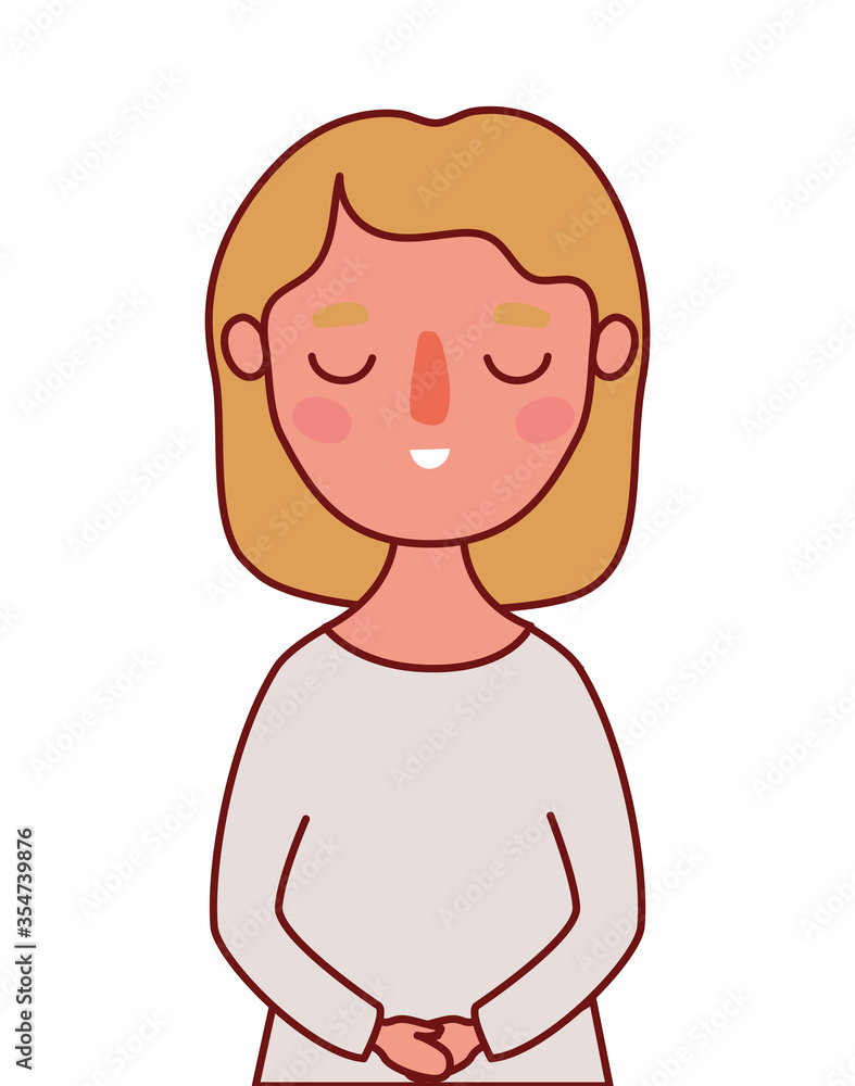 Avatar woman cartoon with blond hair vector design Avatar woman cartoon with blond hair vector design