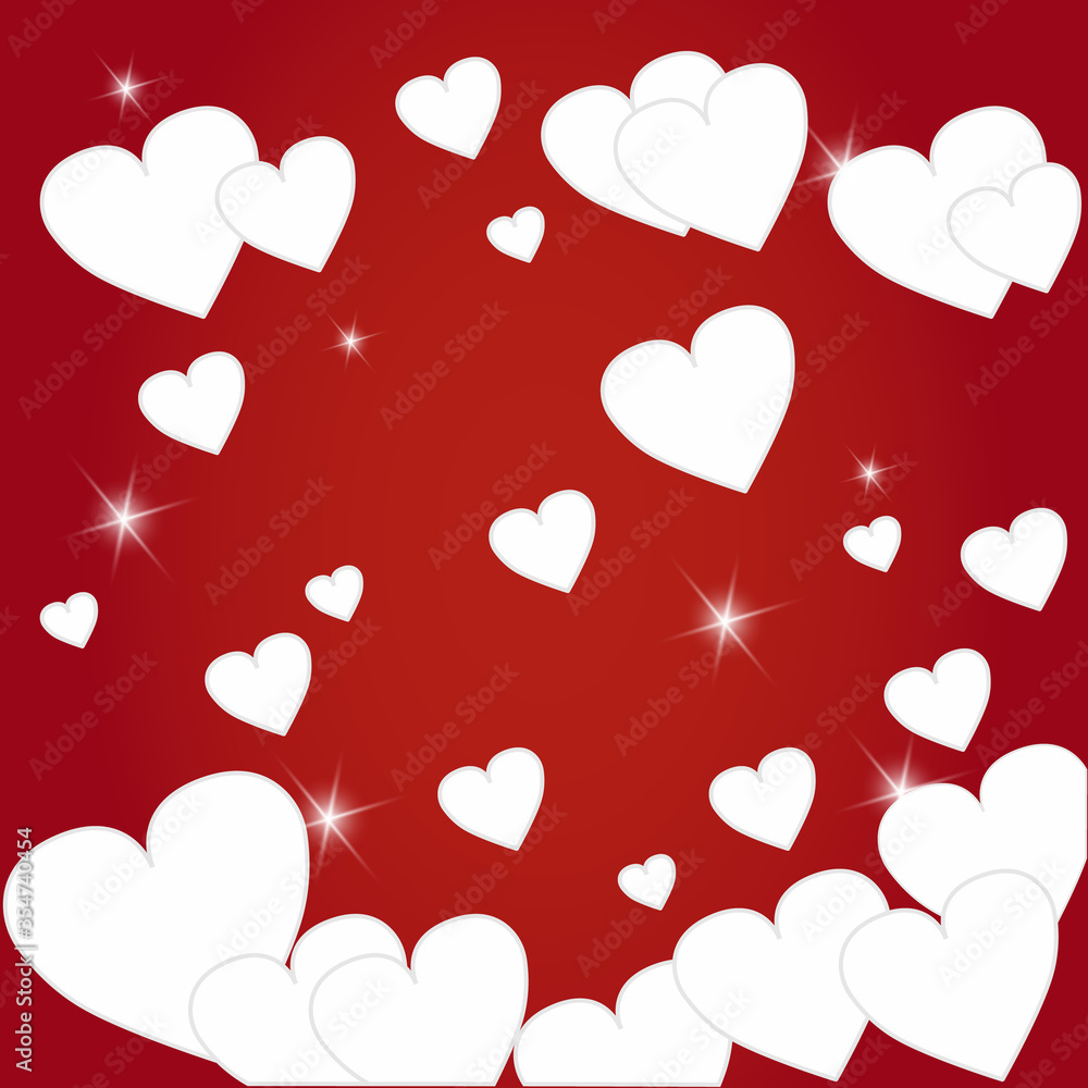 Beautiful Hearts Falling on Background. Invitation Template Background Design, Greeting Card, Poster. Valentine Day. Vector illustration Beautiful Hearts Falling on Background. Invitation Template Background Design, Greeting Card, Poster. Valentine Day. Vector illustration
