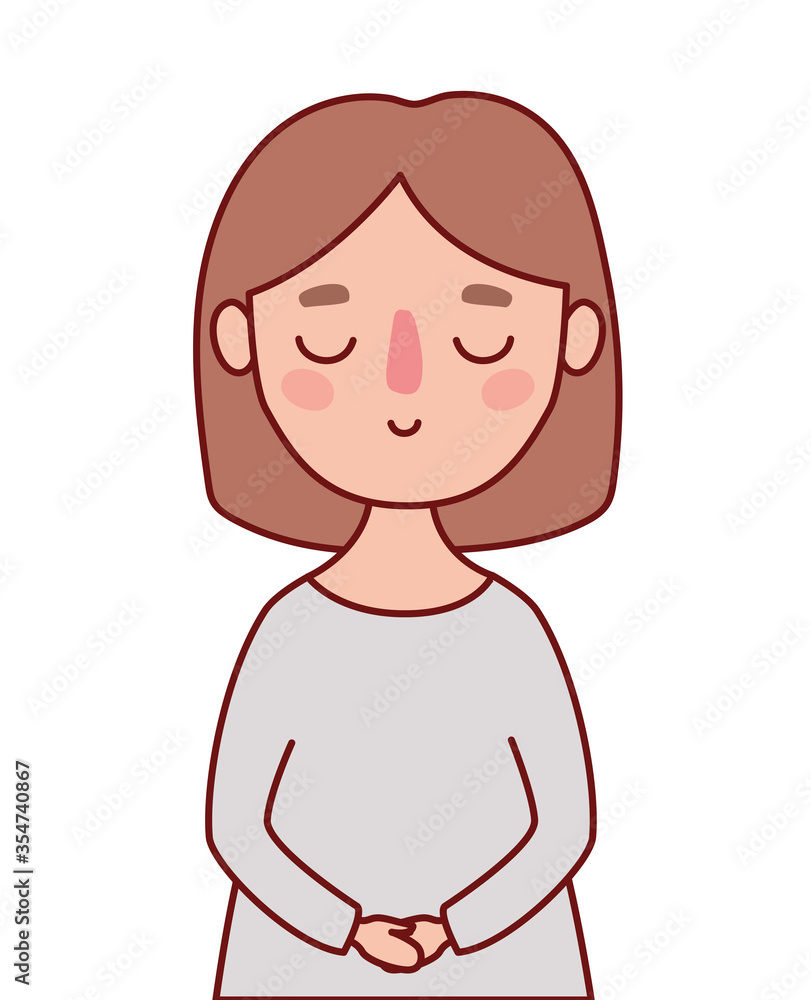 Avatar woman cartoon with brown hair vector design Avatar woman cartoon with brown hair vector design