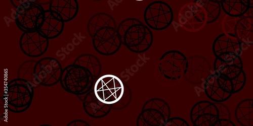 Light Red vector template with esoteric signs.