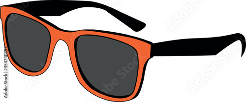 orange vector sunglasses on white background