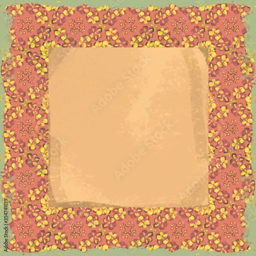 Floral grungy frame texture