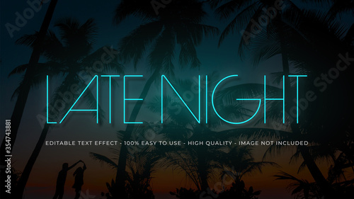 neon light editable text effect