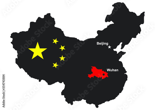 design vector, map of wuhan china