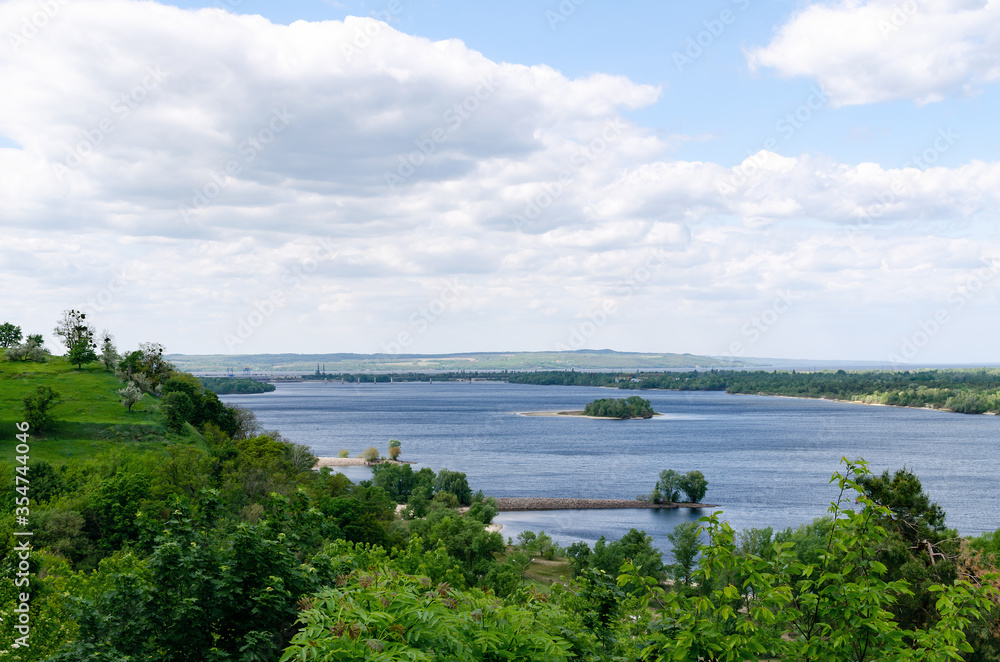 Dnieper river in spring afternoon