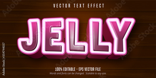 Jelly text, cartoon style editable text effect on wooden background