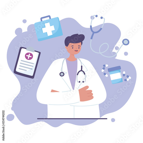 telemedicine, physician with stethoscope professional medical healthcare © Stockgiu
