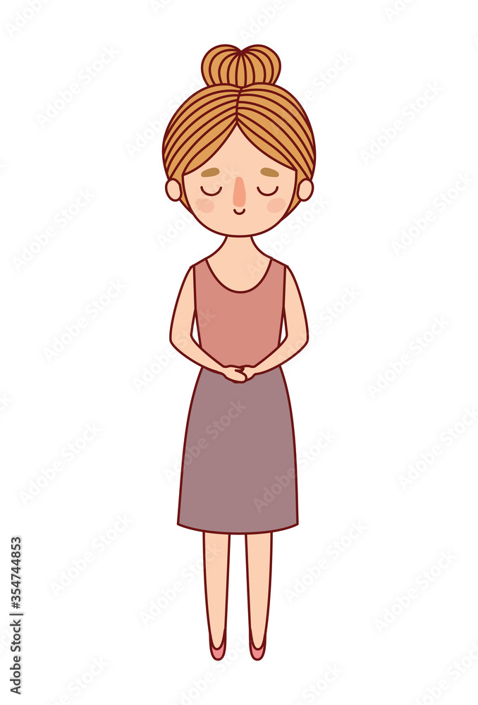 Avatar woman cartoon with blond hair vector design Avatar woman cartoon with blond hair vector design