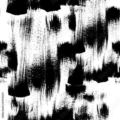 Seamless vector handmade abstract brush strokes background