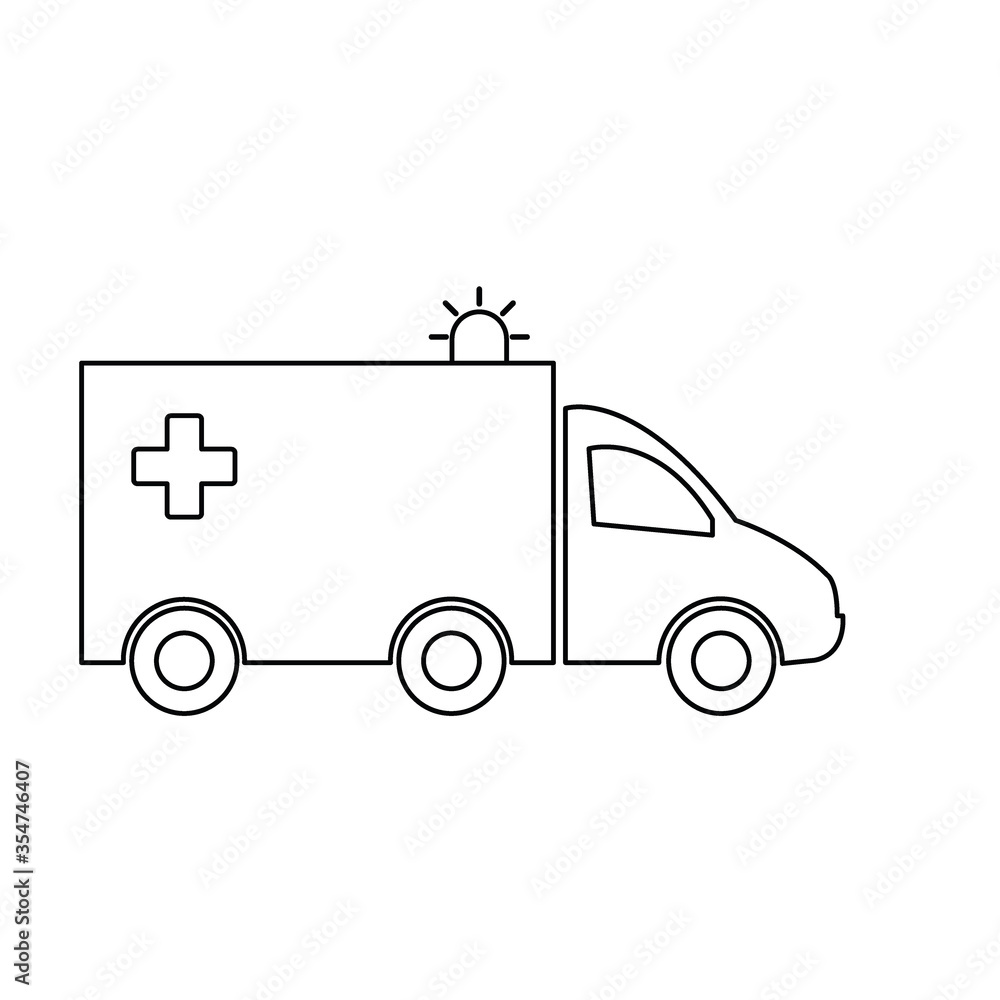 Ambulance car vector icon