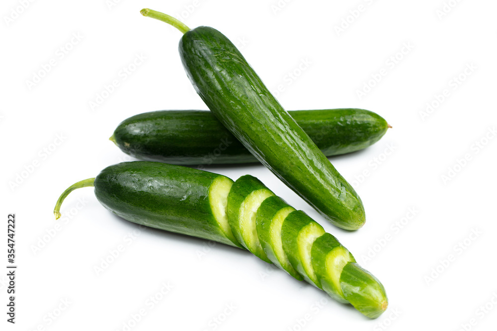 healthy fresh vegetables, cucumber on white background.
healthy fresh vegetables, cucumber on white background.