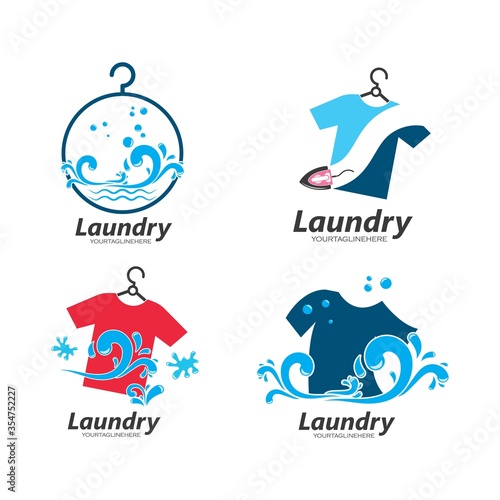 Laundry logo vector icon illustration design