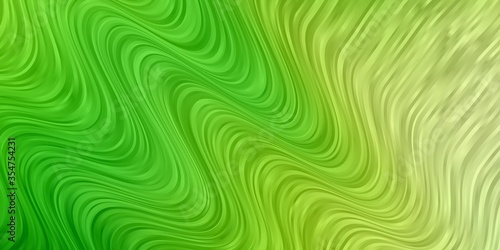 Light Green, Yellow vector background with wry lines. Colorful abstract illustration with gradient curves. Best design for your posters, banners.