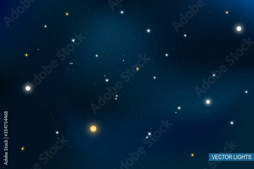 Blue sky with stars background