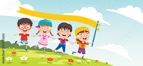 Happy Little Children Having Fun