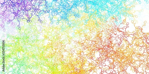 Light Multicolor vector background with curved lines.