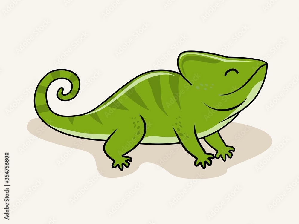 Obraz premium Chameleon Cartoon Isolated Animals