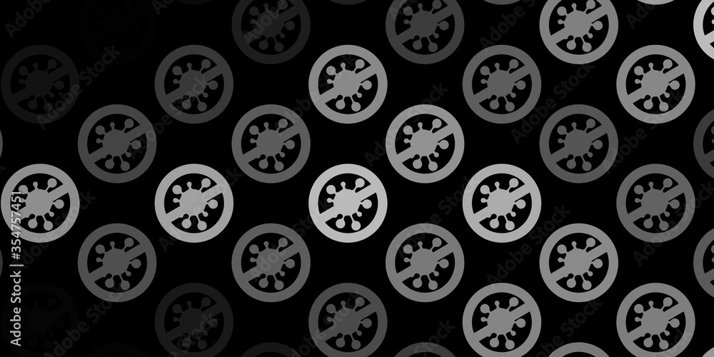 Dark Gray vector texture with disease symbols. Dark Gray vector texture with disease symbols.