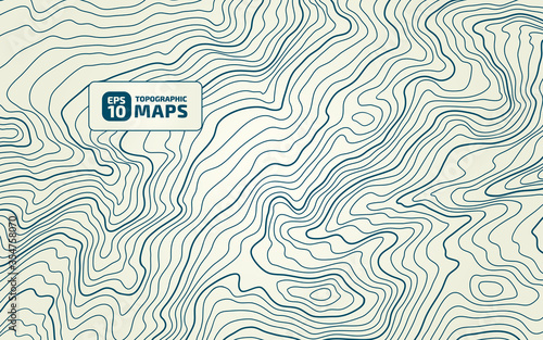 The stylized height of the topographic contour in lines and contours. The concept of a conditional geography scheme and the terrain path. Vector illustration.