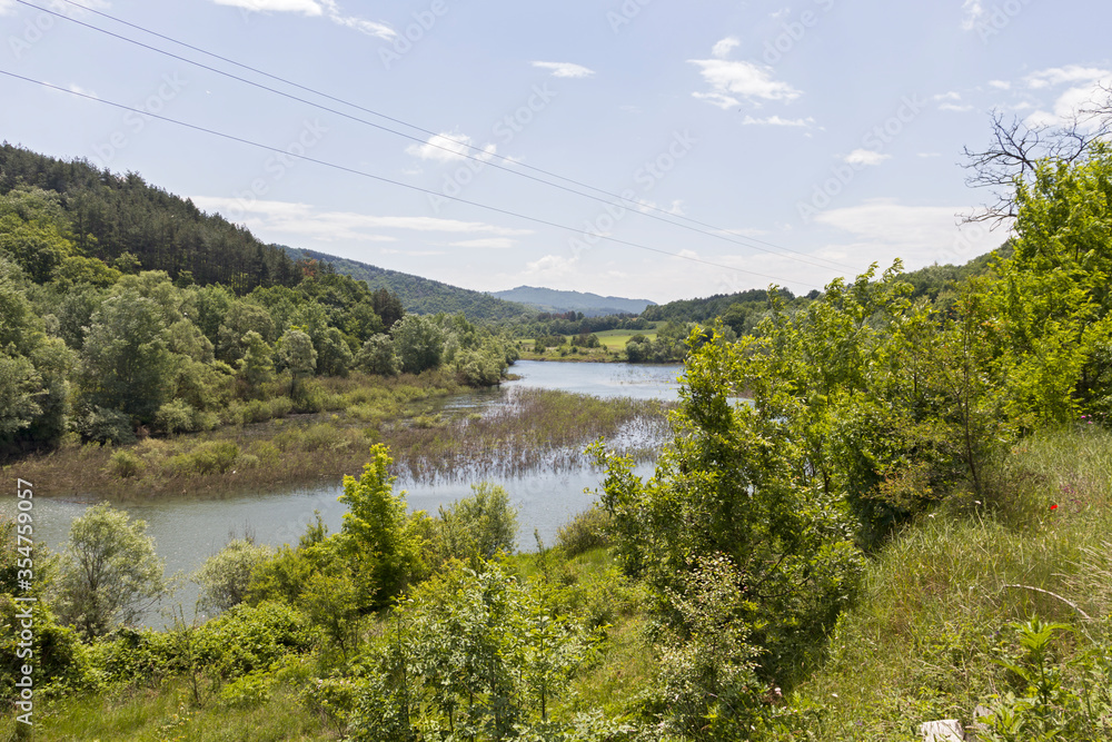 landscape of Topolnitsa Reservoir, Bulgaria