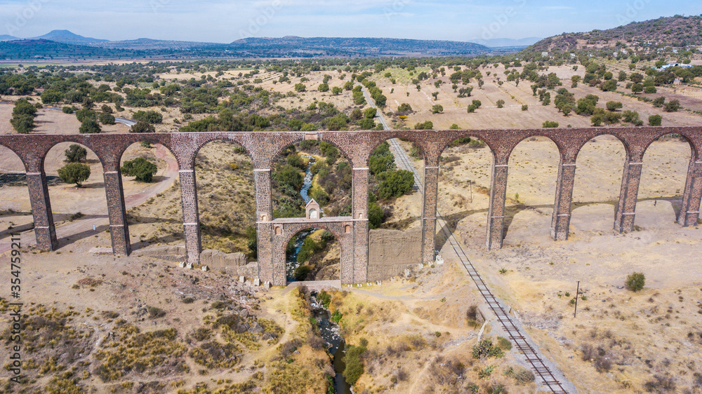 Tembleque Aqueduct - Mexico. Gigantic aqueduct in the state of Hidalgo