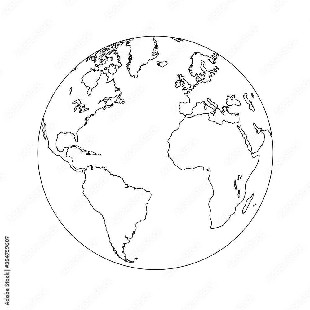 Globes of Earth. Realistic world map in globe shape with. Earth Map, isolated on white background. Globes web icon vector.