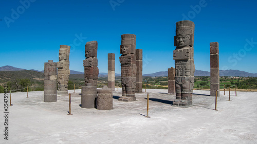 Pyramids of Tula - Mexico. Archaeological ruins of Tula National Park