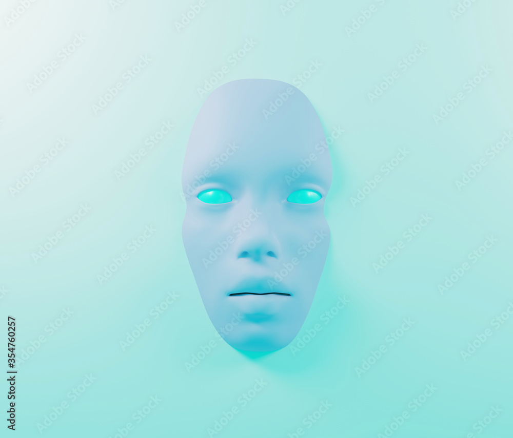 face mask on the surface of the water, 3d illustration face mask on the surface of the water, 3d illustration