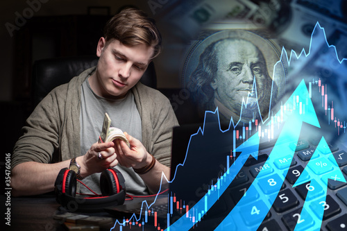A man calculates his income...