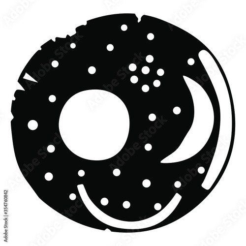 Nebra sky disk. Ancient artifact from Germany. Bronze Age Unetice culture. Hand drawn doodle sketch. Black and white silhouette. Isolated vector illustration. 