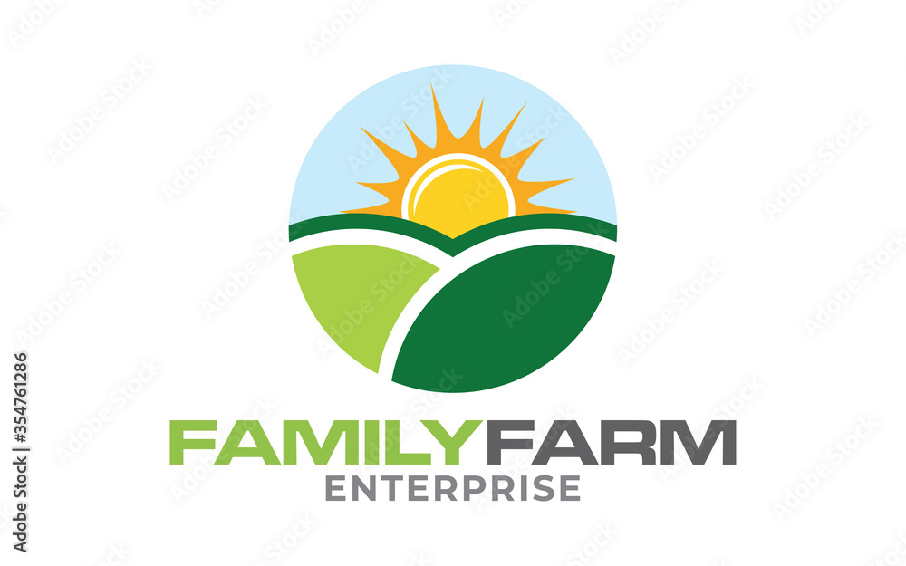 Fototapeta premium Family Farm concept vector logo design