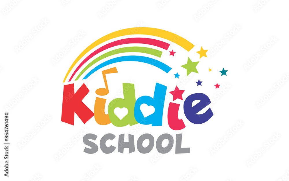 Kiddie school elementary colour full vector logo design Kiddie school elementary colour full vector logo design