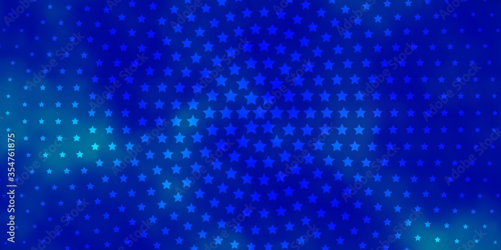 Light BLUE vector background with colorful stars. Shining colorful illustration with small and big stars. Theme for cell phones.