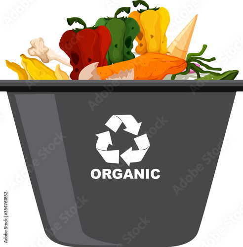 Black recycle bins with recycle symbol on white background