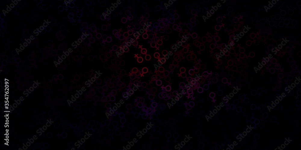 Dark Pink, Red vector backdrop with mystery symbols.