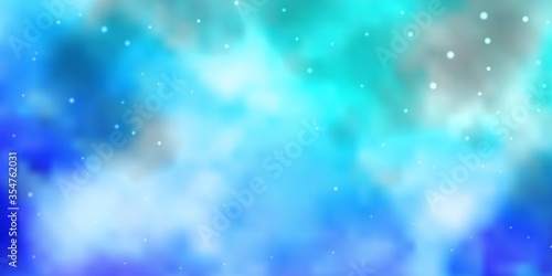 Light BLUE vector background with small and big stars. Decorative illustration with stars on abstract template. Design for your business promotion. © Guskova