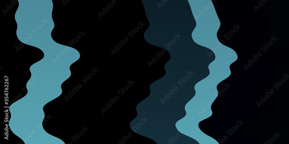 Dark BLUE vector layout with curves. Abstract illustration with gradient bows. Pattern for websites, landing pages.