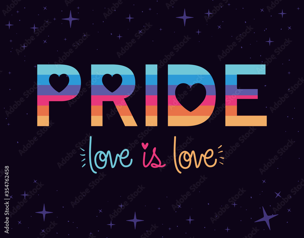 lgtbi pride and love is love text vector design