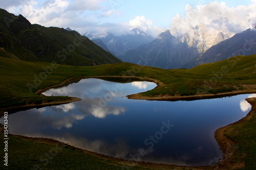 Khoruldi lake in the mountains of Georgia, Svaneti. © taidundua