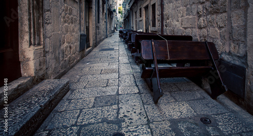 empty street in Dubrovnik Croatia