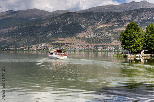 Wallpaper Mural View of the lake Pamvotis in the city of Ioannina and swimming ship Torontodigital.ca