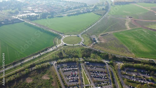 Panoramic aerial view of buildings Magny-le-Hongre