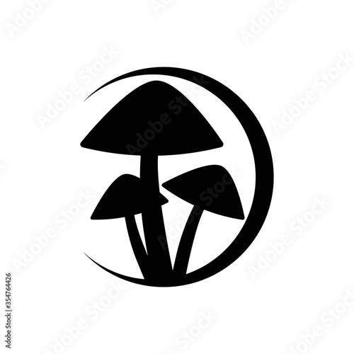 mushroom illustration logo vector