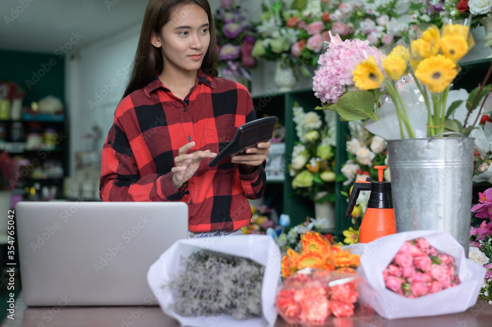 woman with flowers