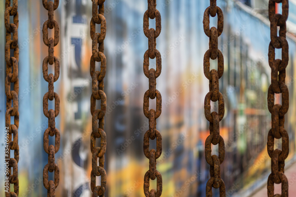 Rusty iron chain for making a background with the concept. Rusty iron chain for making a background with the concept.