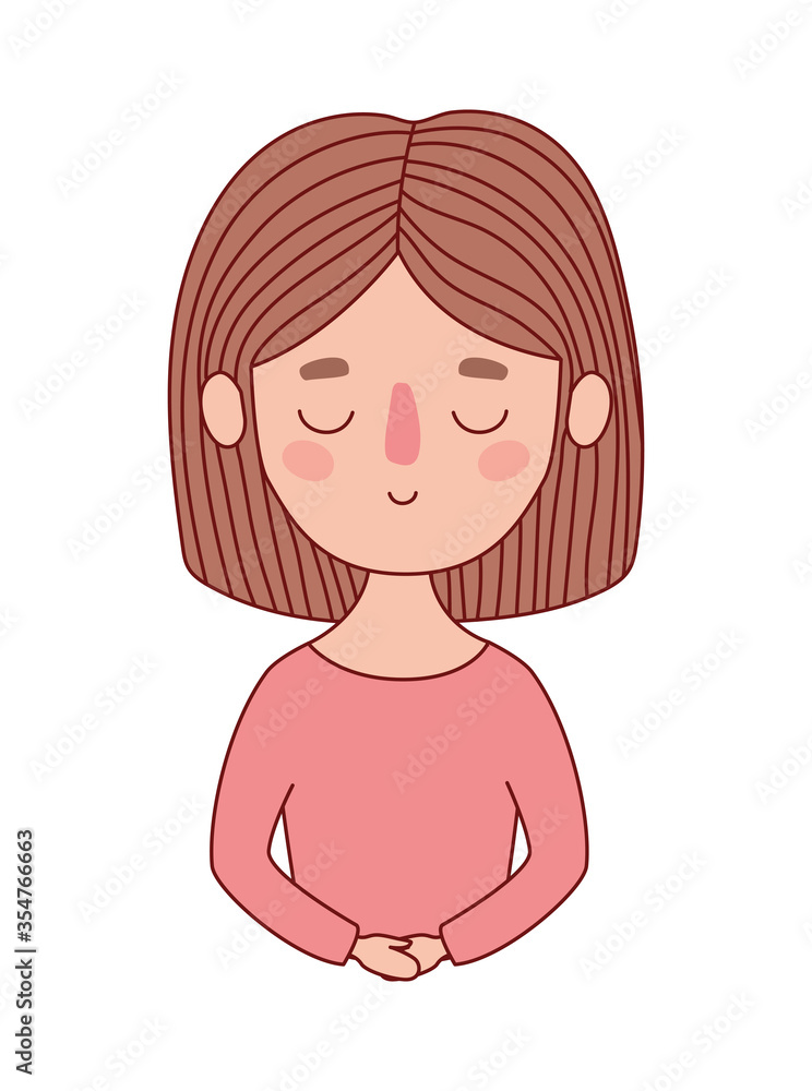 Avatar woman cartoon with brown hair vector design Avatar woman cartoon with brown hair vector design