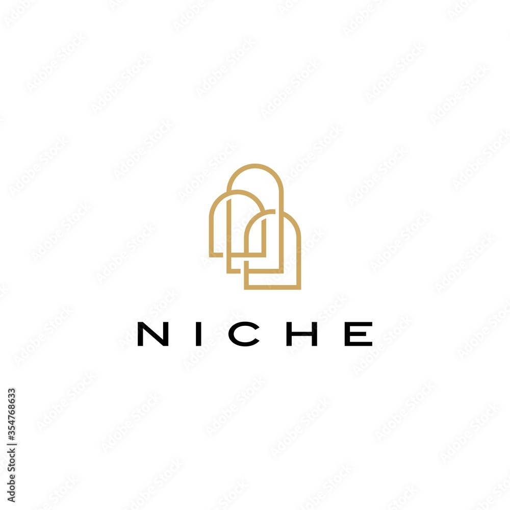 niche door window shape logo vector icon illustration niche door window shape logo vector icon illustration
